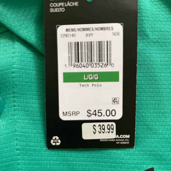 Under Armour Polo Shirt Mens Large Loose Fit Green NWT - Picture 4 of 4